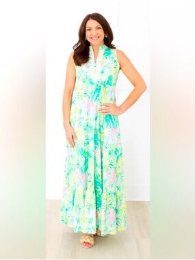 SHERIDAN FRENCH tessa maxi dress in pink punch zebra soiree size large